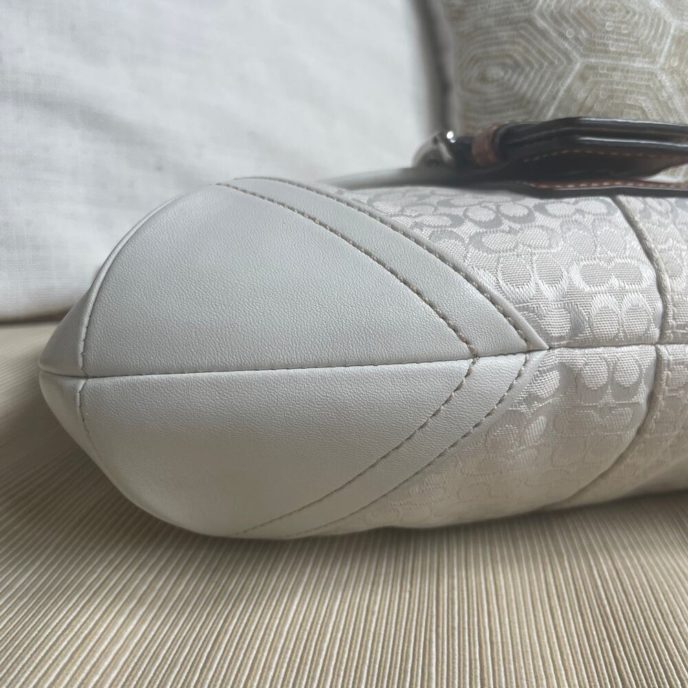 Coach Soho Mini White Signature Flap Bag | 12303 Jacquard & Leather Y2K - Picture 7 of 8